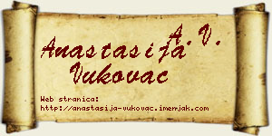 Anastasija Vukovac vizit kartica